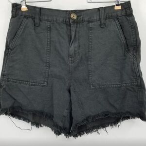 Aerie Adventure Frayed Raw Hem Pull On Shorts Size Small Smoked Gray